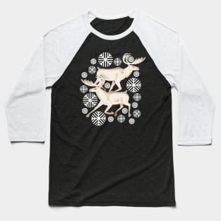 White reindeer Baseball T-Shirt